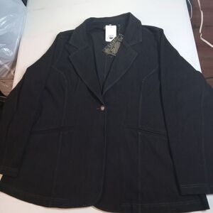 DG2 by Diane Gilman Super Stretch Knit Denim Blazer, P1X